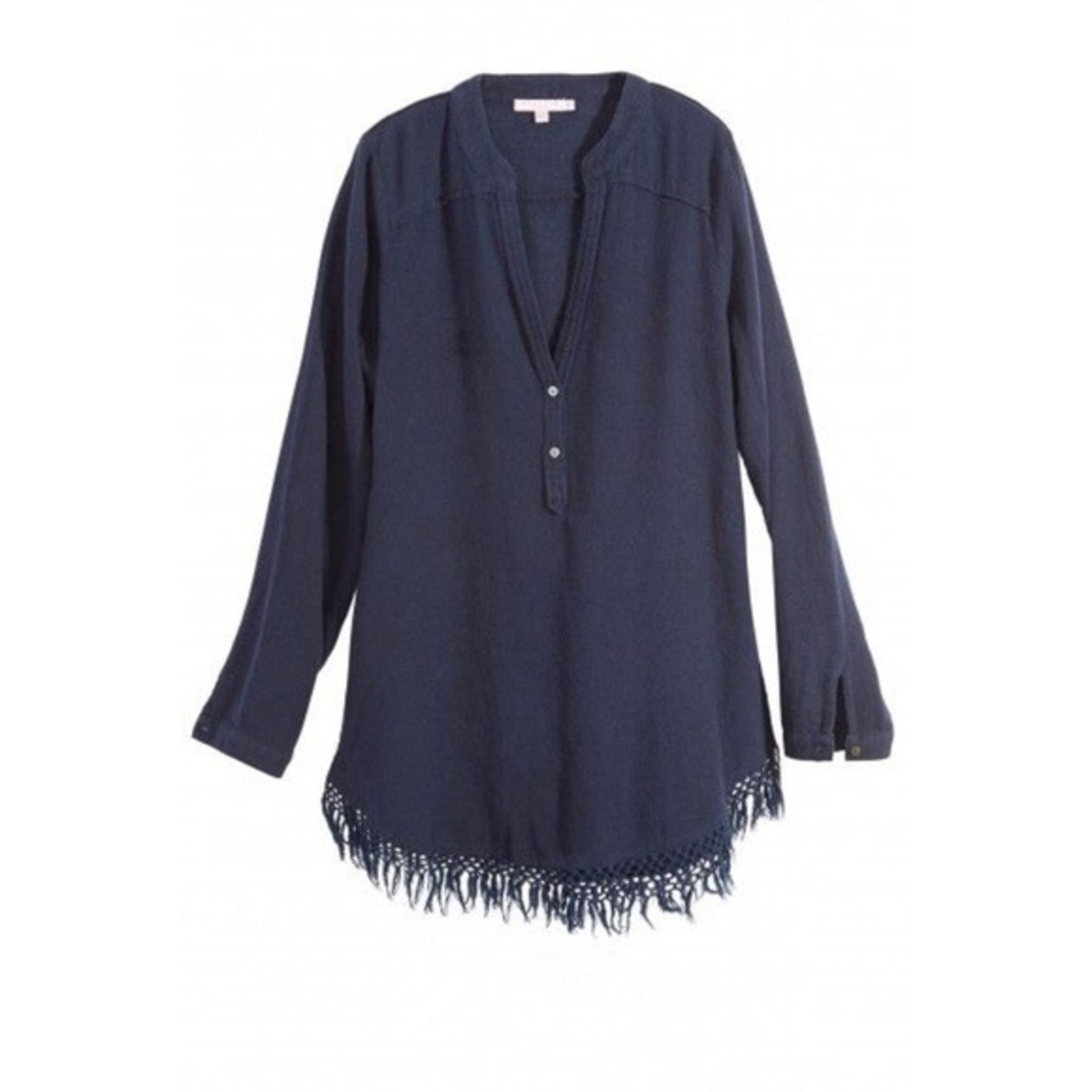 CALYPSO ST BARTH Evsiba Cotton Fringe Tunic Top